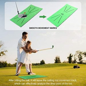 GHGSD Golf Training Mat, Mini Portable Golf Hitting Mats for Swing Detection Batting, 12″ X 24″ Golf Training Aids Used As Game and Gift for Home/Office/Outdoor/Backyard