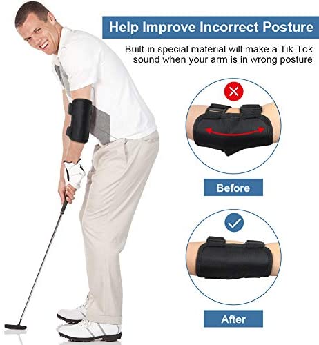 Golf Swing Training Aid, Straight Arm Golf Swing Elbow Trainer with TIK-Tok Sound Notifications for Golf Beginner to Correct Elbow Posture 3 Golf Swing Training Aid, Straight Arm Golf Swing Elbow Trainer with TIK-Tok Sound Notifications for Golf Beginner to Correct Elbow Posture - Image 3