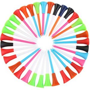 NUOLUX Golf Tees 100pcs 85mm Plastic Rubber Cushion Top Random Color