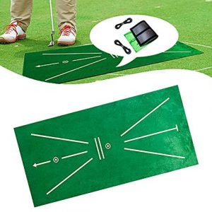 Sgaloge Golf Training Mat,Mini Portable Crystal Velvet Practice Training Aid Rug for Swing Detection Golf Hitting Putting Batting Mat for Home/Indoor/Office/Outdoor/Backyard(12″ X 24″)