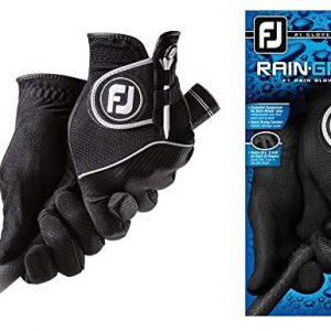 FootJoy Men’s RainGrip Golf Gloves, Pair (Black)