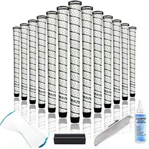 CHAMPKEY WRAPRO Polymer Midsize Golf Grips Set of 13(5 Oz Solvent,Hook Blade,15 Tapes & Vise Clamp Included)
