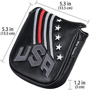 Big Teeth Golf Head Covers Square Half Heel Shaft Mallet Putter USA Stripe and Star Fit for Most Brand Golf Accessories