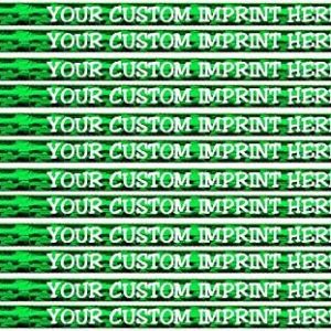Personalized Custom Pencils – Round – Glitz & Glitter Foil – Full Color Print w/your name, message, text or logo – Express FREE PERSONALIZATION Great gift ideas – 12/Set (GREEN PRISM)