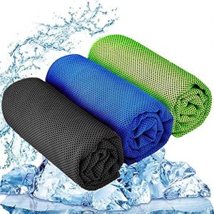 YQXCC 3 Pcs Cooling Towel (47″x12″) Cool Cold Towel for Neck, Microfiber Ice Towel, Soft Breathable Chilly Towel for Yoga, Golf, Gym, Camping, Running, Workout & More Activities