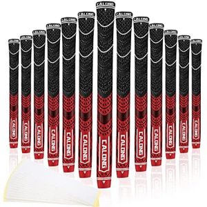 CALONG Golf Grips,Standard/Midsize,Multi Compound 13 Grips with 15 Free Tapes,All Weather Cord Rubber Golf Club Grips,4 Colors Optional