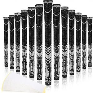 CALONG Golf Grips,Standard/Midsize,Multi Compound 13 Grips with 15 Free Tapes,All Weather Cord Rubber Golf Club Grips,4 Colors Optional
