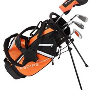 Aspire Golf Junior Plus Complete Golf Club Set for Children Kids - 5 Age Groups Boys & Girls - Right Hand (Orange Ages 5-6)