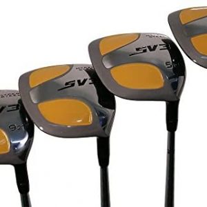 Big & Tall Senior Men's (+1" Longer Than Standard Length) SV3 Yellow Square Fairway 3 5 7 9 Wood Set Golf Clubs, Right Handed Senior Flex with Men's Senior Size Black Pro Velvet Grips