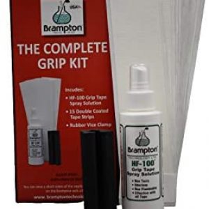 Brampton TECHNOLOGY, LTD. Complete Grip Kit for Golf Club Regripping – Includes 15 Tape Strips, Rubber Vice Clamp, and 4oz Solvent w/ Sprayer