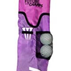 Franklin Sports Kids Golf Set - Youth Adjustable Plastic Golf Club Set - Kids Plastic Golf Set with Bag & Balls - Adjustable Length Clubs For Toddlers - Pink