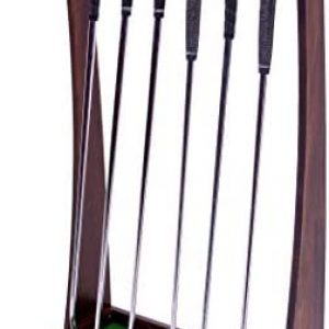 GoSports Premium Wooden Golf Putter Stand - Indoor Display Rack - Holds 6 Clubs