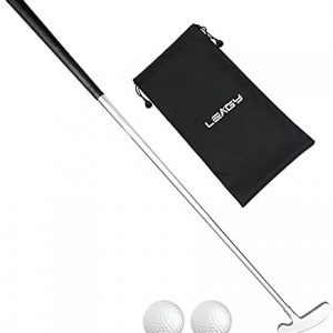 LEAGY 4-Sections Portable Best Two-Way Putter - Left and Right Hand - 2 Golf Balls Isolated On White Background - 1Pack Golf Bag