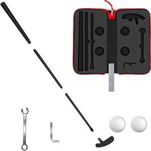 LEAGY Upgraded Version Leisure Fun Golf Set, 34 Inch 4-Sections Portable Best Golf Right Hand Putter or Golf Two-Way Putter Left and Right Hand, 1-2 Golf Balls, 2 Tools, 1 Golf Storage Box