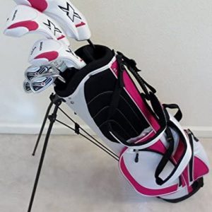 Ladies Complete Golf Club Set Driver, Fairway Wood, Hybrid, Irons, Putter & Womens Bag Pink