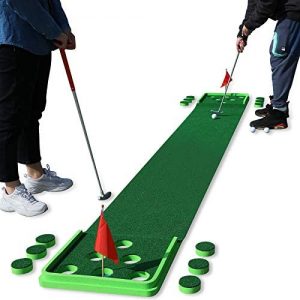 SPRAWL Golf Pong Game Set Putting Mat Indoor & Outdoor Golf Putting Green Golf Putt Practice Training Aid Gift for Home, Office, Backyard