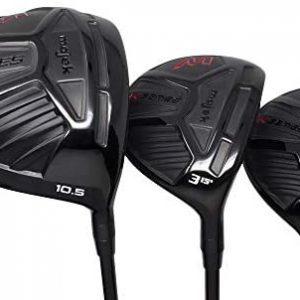 Senior Men's Majek K-Series High Launch 460cc 10.5° Driver and 3 5 Fairway Wood Set Golf Clubs, Right Handed Senior Flex with Men's Senior Size Black Pro Velvet Grips
