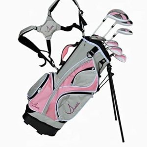Sephlin - Lady Jayde Pink Girls Left Handed 7 Pieces Golf Club Set & Golf Bag Ages 6-10 2.0