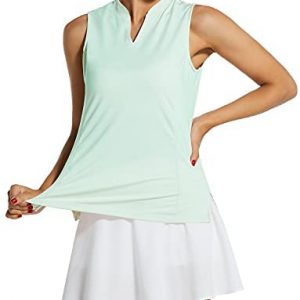 BALEAF Women’s Sleeveless Golf Tennis Shirts Lightweight Quick Dry UPF 40+ V-Neck Tank Tops Polo