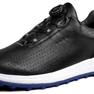 Ugmikdo Mens Golf Shoes Professional Anti-Skid Spin Buttons Golf Shoes for Men Waterproof Outdoor Sneakers Non-Slip Training Walking Sports Shoes