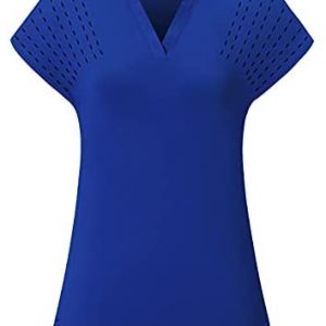 Felisou Womens V Neck Golf Polo Shirts Short Sleeve Sport Shirt Workout Tops