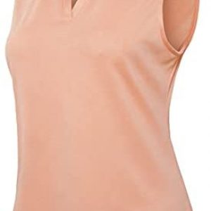Women’s Sleeveless Golf Polo Shirt Breathable Athletic Workout Running Tennis Mesh Top