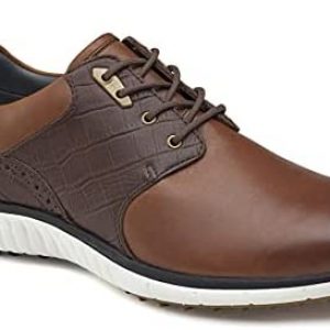 Johnston & Murphy Men’s XC4 H2-Luxe Hybrid Saddle Golf Shoe | Waterproof Leather | Lightweight | Full EVA Midsole Cushion