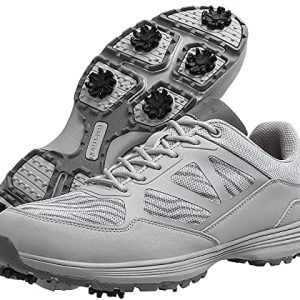THESTRON Men Golf Shoes Mesh Breathable Breathable Golf Walking Sport Sneakers 7 Spikes Golf Trainers