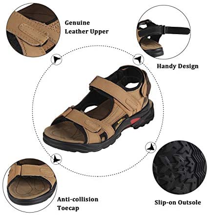 iloveSIA Mens Leather Sandals Athletic Outdoor Shoes Hiking Sandals 4 iloveSIA Mens Leather Sandals Athletic Outdoor Shoes Hiking Sandals - Image 4