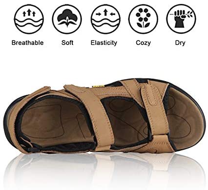 iloveSIA Mens Leather Sandals Athletic Outdoor Shoes Hiking Sandals 5 iloveSIA Mens Leather Sandals Athletic Outdoor Shoes Hiking Sandals - Image 5