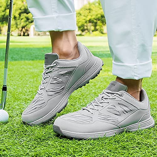 THESTRON Men Golf Shoes Mesh Breathable Breathable Golf Walking Sport Sneakers 7 Spikes Golf Trainers 7 THESTRON Men Golf Shoes Mesh Breathable Breathable Golf Walking Sport Sneakers 7 Spikes Golf Trainers - Image 7