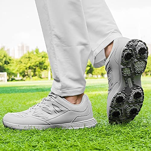 THESTRON Men Golf Shoes Mesh Breathable Breathable Golf Walking Sport Sneakers 7 Spikes Golf Trainers 8 THESTRON Men Golf Shoes Mesh Breathable Breathable Golf Walking Sport Sneakers 7 Spikes Golf Trainers - Image 8