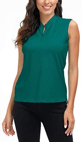 AjezMax Womens Sleeveless Golf Shrts Polos T-Shirts Zipper Golf Top 4 AjezMax Womens Sleeveless Golf Shrts Polos T-Shirts Zipper Golf Top - Image 4