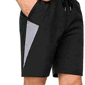 Aiboria Men’s Quick Dry Athletic Workout Shorts Elastic Waist Lightweight Running Shorts with Pockets