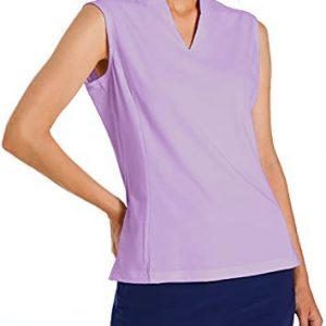 KPSUN Women’s Sleeveless Golf Polo Shirts Lightweight Quick Dry Tennis Outdoor Performance Tank Tops UPF 50+