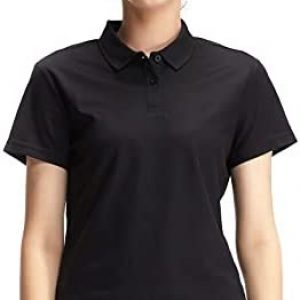 Casei Womens Polo Shirts Golf Shirts Quick Dry Moisture Wicking Black and White Polo Shirt