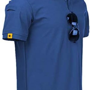 ZITY Mens Polo Shirt Cool Quick-Dry Sweat-Wicking Color Block Short Sleeve Sports Golf Tennis T-Shirt