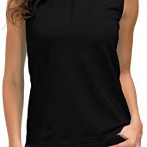 AjezMax Womens Sleeveless Golf Shrts Polos T-Shirts Zipper Golf Top