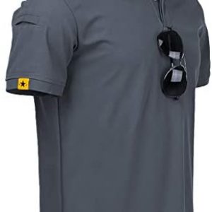 ZITY Mens Polo Shirt Cool Quick-Dry Sweat-Wicking Color Block Short Sleeve Sports Golf Tennis T-Shirt