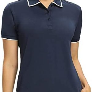 Hiverlay Polo Shirts for Women Golf Shirts Dry Fit UPF 50+ Lightweight Moisture Wicking Collared Tennis Shirts Ladies Tops