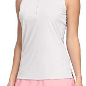 LastFor1 Women’s Polo Sleeveless Shirts UPF 50+ Quick Dry Golf Tennis Athletic Tank Tops Outdoor Sports