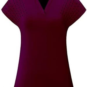 Felisou Womens V Neck Golf Polo Shirts Short Sleeve Sport Shirt Workout Tops