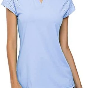 KORALHY Womens Polo Golf Shirt Quick-Dry Sweat-Wicking Gym Workout T-Shirt