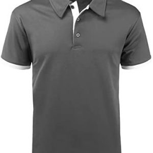 ZITY Mens Polo Shirt Cool Quick-Dry Sweat-Wicking Color Block Short Sleeve Sports Golf Tennis T-Shirt