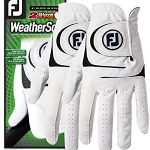 FootJoy Men’s WeatherSof Golf Gloves, Pack of 2 (White)