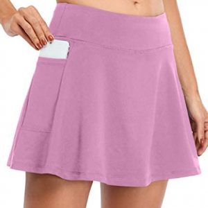 Fulbelle Womens Athletic Tennis Skirts Elastic Golf Skorts with Pockets