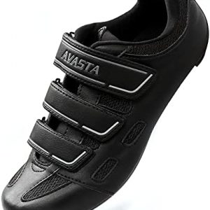 AVASTA Unisex Indoor Cycling Shoes with 3 Straps,Road Mountain Bike Cycling Shoes Compatible with SPD, Delta Cleats,Wide Type
