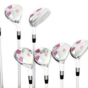 Majek White Pearl Petite Ladies Golf Hybrids Irons Set New Petite Women Best All True Hybrid Ultra Light Weight Forgiving Woman Complete Package Includes 4 5 6 7 8 9 PW SW All Lady Flex Utility Clubs