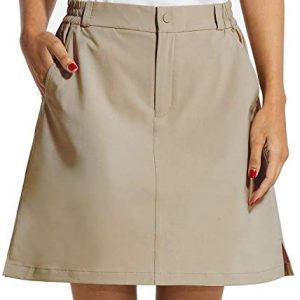 BALEAF Women’s Golf Skorts 5 Pockets with Zip 18″ UPF 50+ Hiking Skirt Quick Dry Lightweight Skirts Outdoor Casual