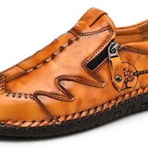 Men’s Loafers Shoes Causal Slip On Loafers Leather Driving Oxfords Shoes Handmade Flats Classic Comfortable Work Shoes for Men Outdoor